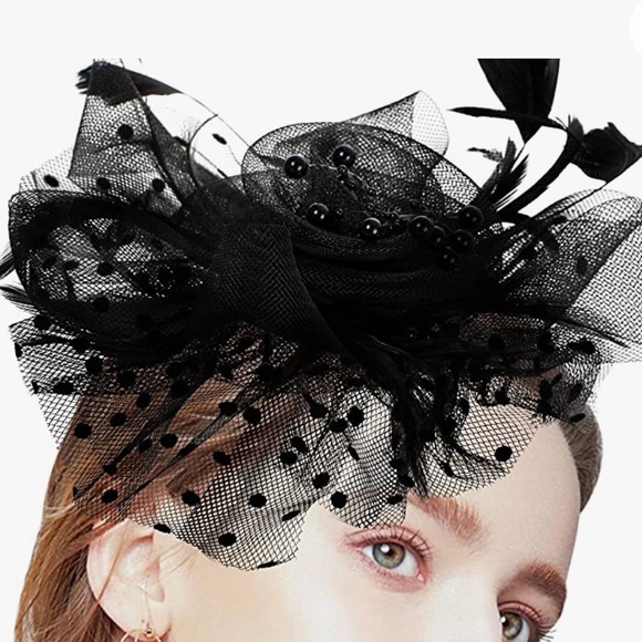 Headband, fascinator, Hair Accessory Black, NEW main image 4